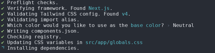 shadCn Install